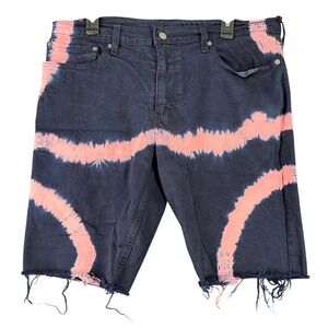 Levi Strauss 511 Slim Shorts Men 36 Cutoff Tie Dye Custom Distressed Denim